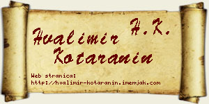 Hvalimir Kotaranin vizit kartica